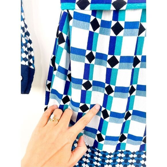 Anthropologie Maeve Button Down Geometric Print Dress Size 4 - Picture 11 of 13
